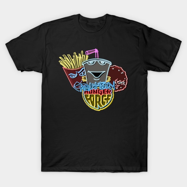 aqua teen neon bg T-Shirt by AlanSchell76